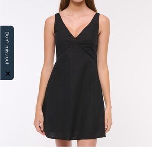 Abercrombie & Fitch V-Neck Linen Blend Dress